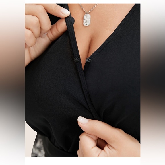 BloomChic Plus Size Floral Patchwork Pocket Belt Surplice Neck Ruffle Hem Dress - Picture 6 of 9